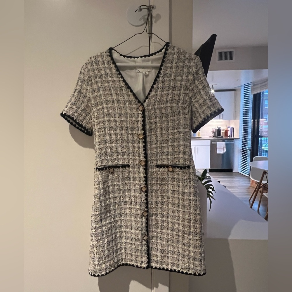 Tuckernuck Black and White Tweed Mini Dress